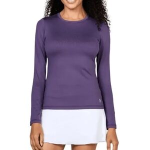 Sofibella Athletic Activewear UV Protection Long Sleeve Tennis Golf Top Plum L